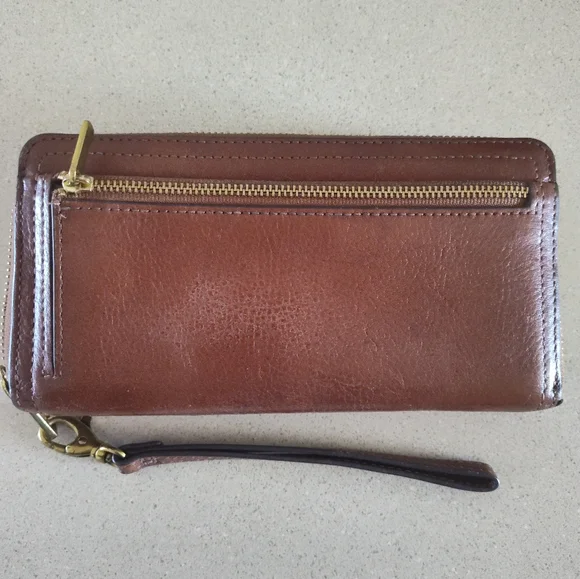 Fossil Tan Leather  Wallet Card Holder - Picture 3 of 3